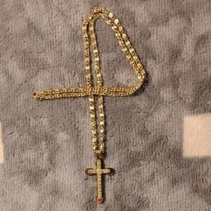 Radiant Gold Cross Pendant Necklace